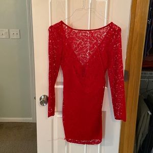 Never been worn red lace mini dress from Bebe